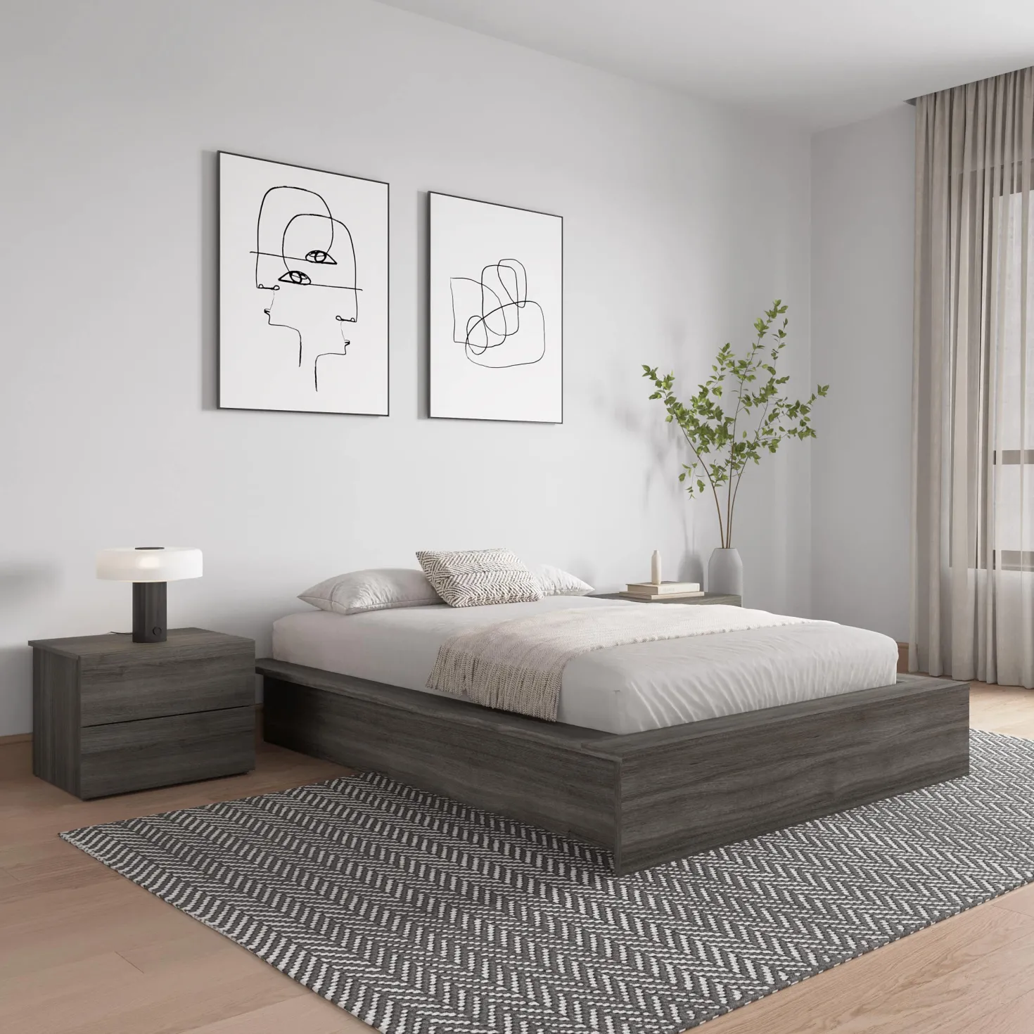 Lit plateforme double (54") - Nexera