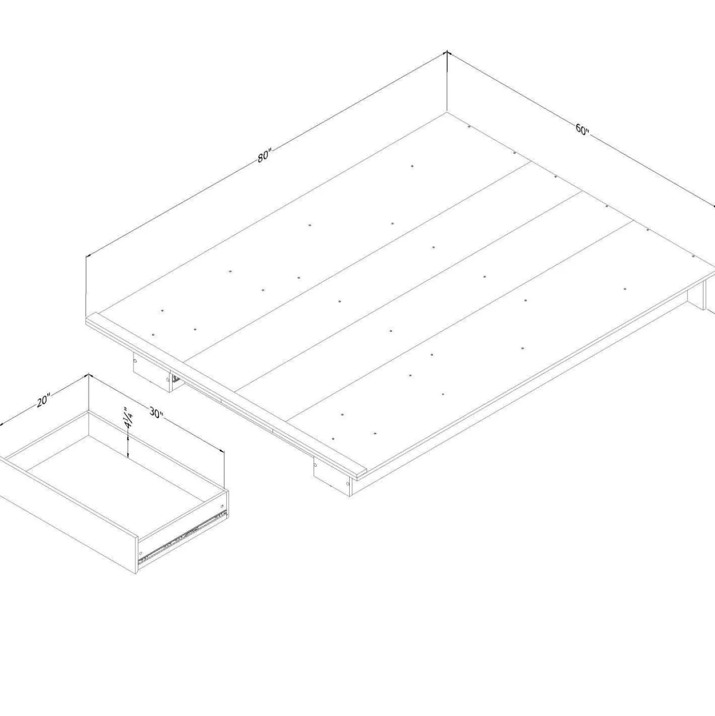 Lit plateforme double/queen (54/60") - South Shore