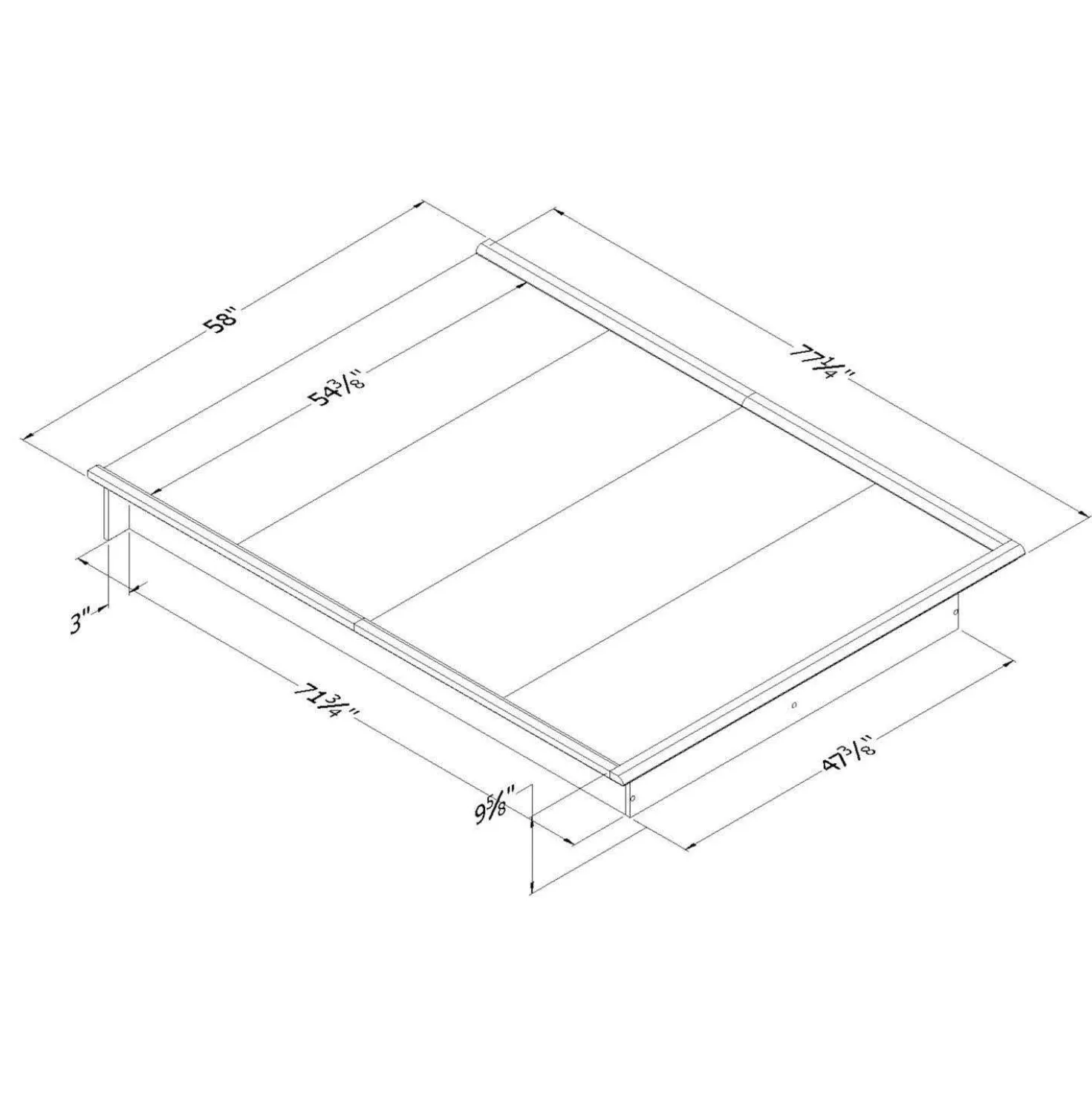 Lit plateforme double (54") - South Shore