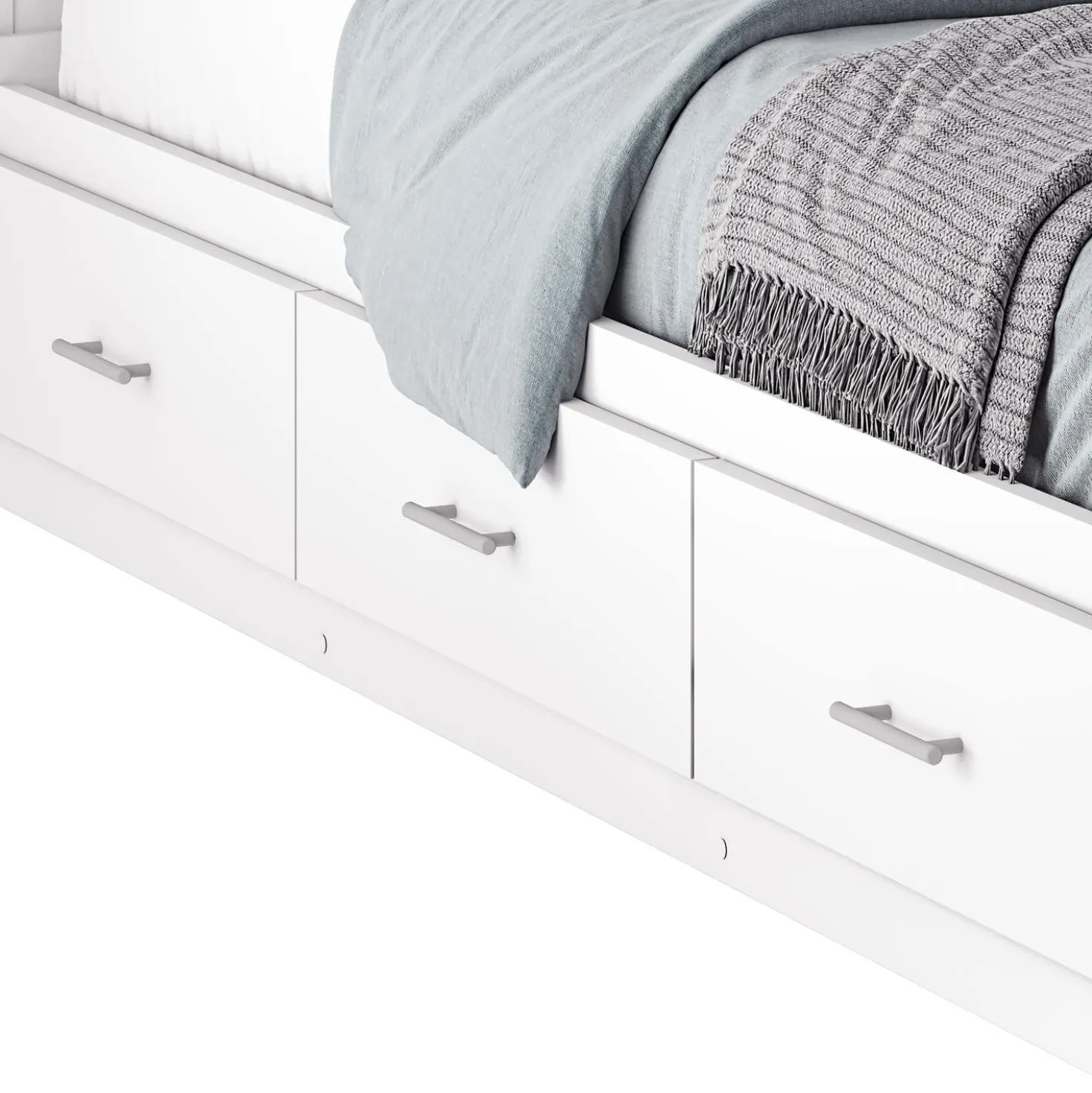 Lit simple avec rangement 3 tiroirs et tête de lit (39")