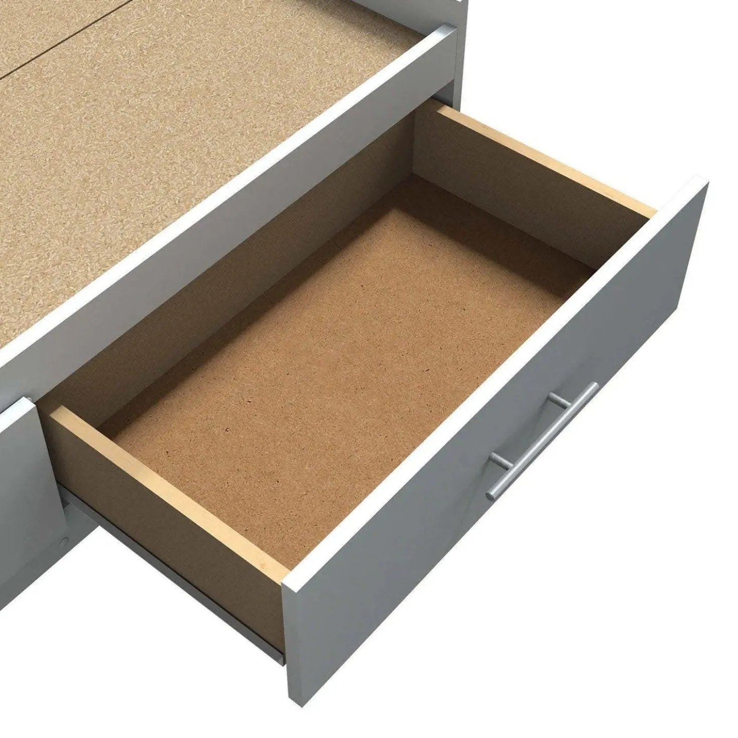 Lit simple avec rangement 3 tiroirs et tête de lit (39")