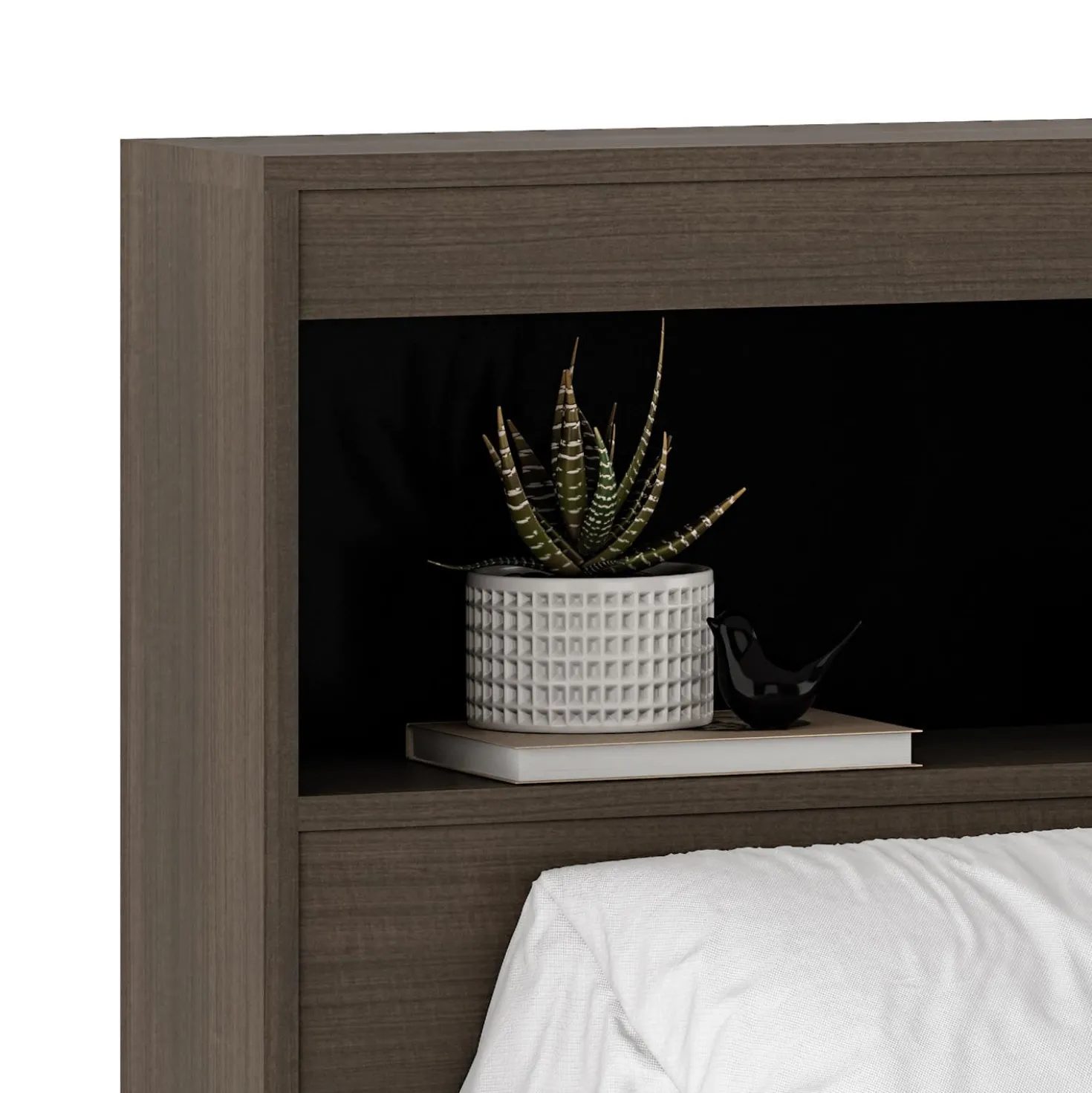 Lit simple avec rangement 3 tiroirs et tête de lit (39")