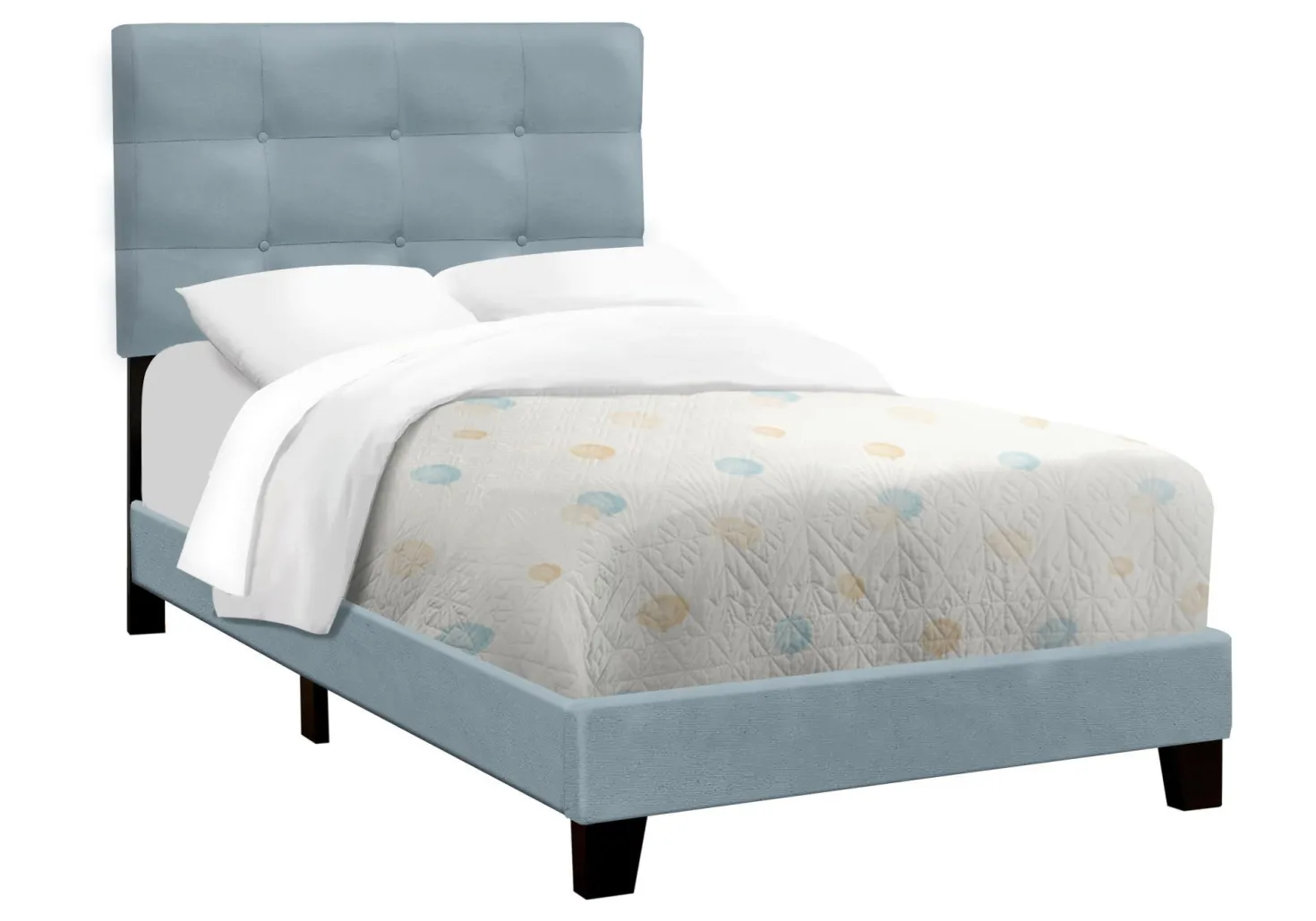 Lit simple en velours avec tête de lit (39")