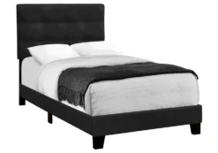 Lit simple en velours avec tête de lit (39")