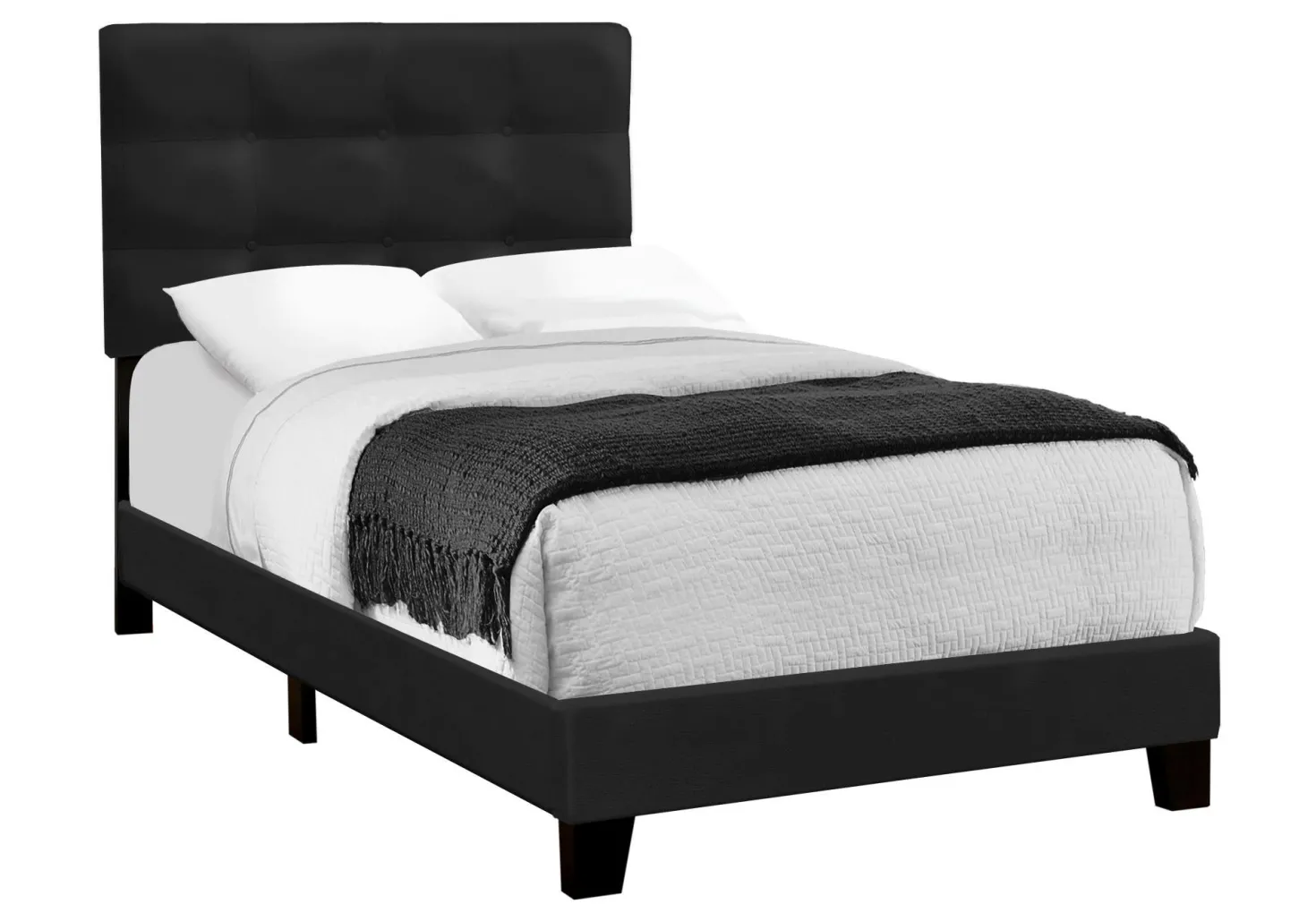 Lit simple en velours avec tête de lit (39")
