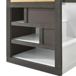 Lit simple mezzanine avec rangement et bureau (39