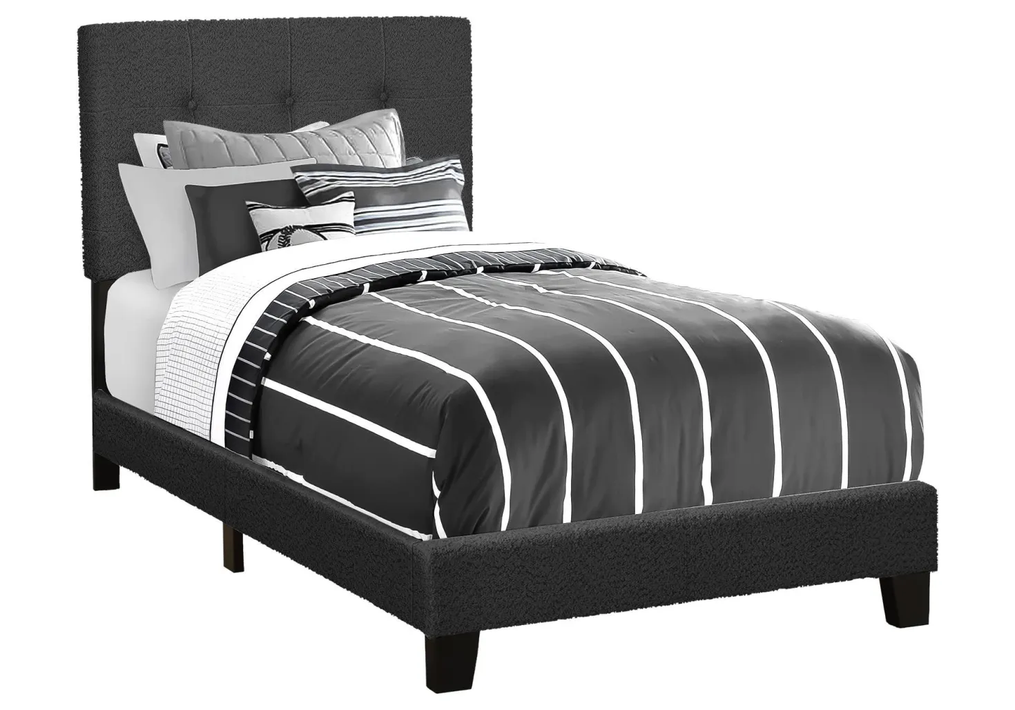 Lit simple rembourré avec tête de lit (39")
