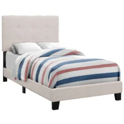 Lit - simple / tissu beige - Monarch