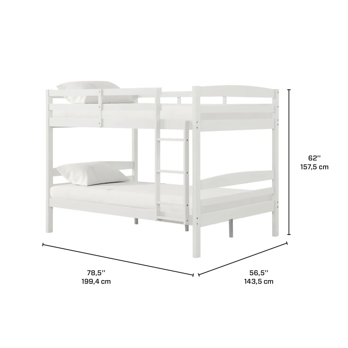 Lit superposé blanc - 54"/54"