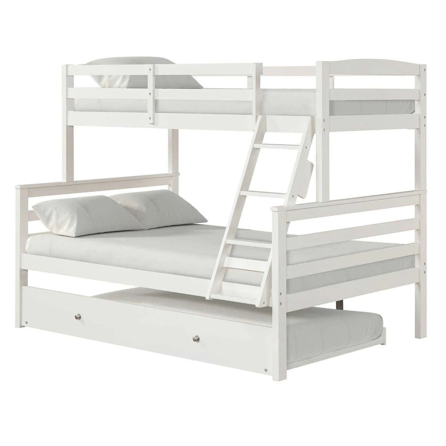 Lit superposé blanc avec lit gigogne - 39"/54"