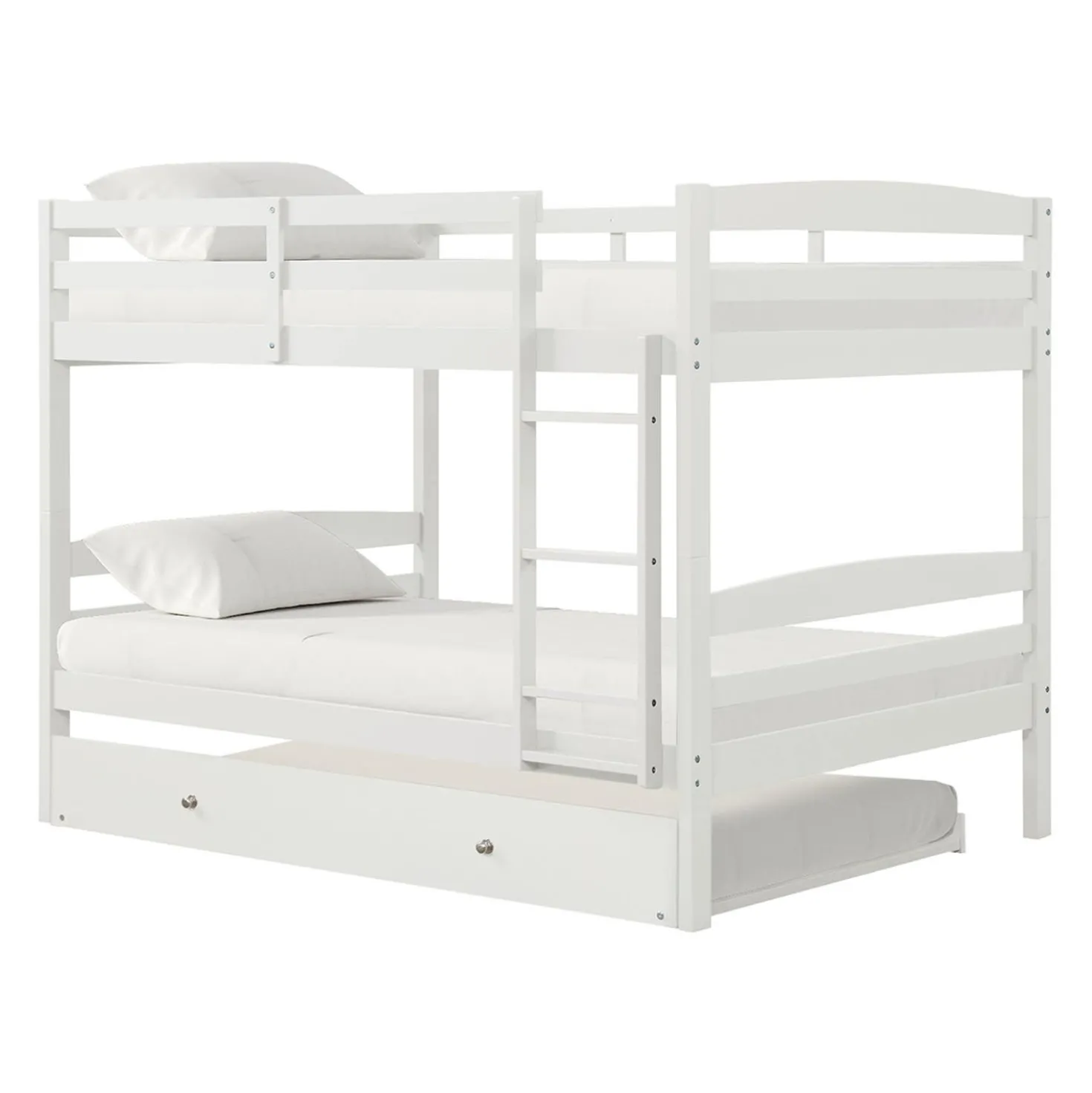 Lit superposé blanc avec lit gigogne - 54"/54"