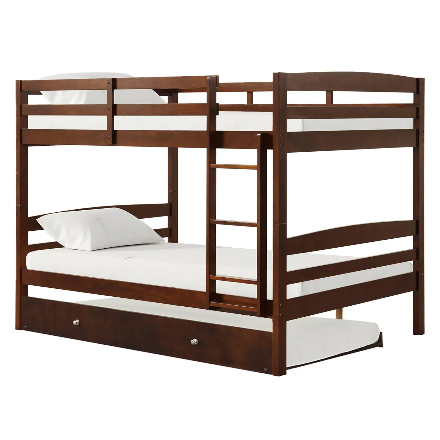 Lit superposé brun avec lit gigogne - 54"/54"