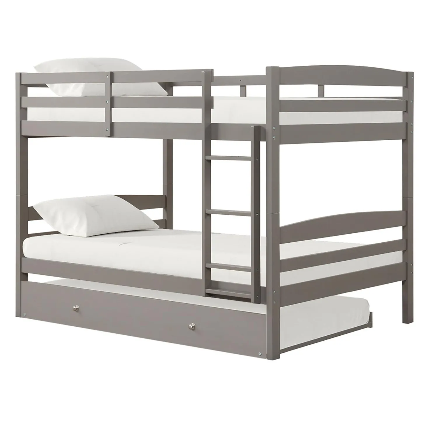 Lit superposé gris avec lit gigogne - 54"/54"