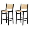 LOT DE 2 TABOURETS DE BAR EN ROTIN - South Shore