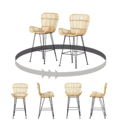 Lot de 2 tabourets en rotin avec accoudoirs - South Shore