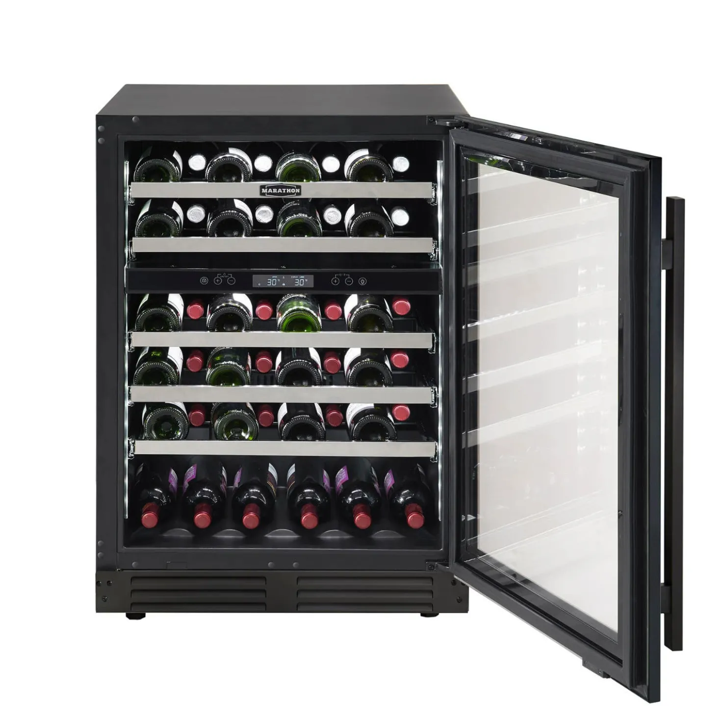 MARATHON Cellier à doubles zones 24'' Noir 24" - MWC56-DBLS