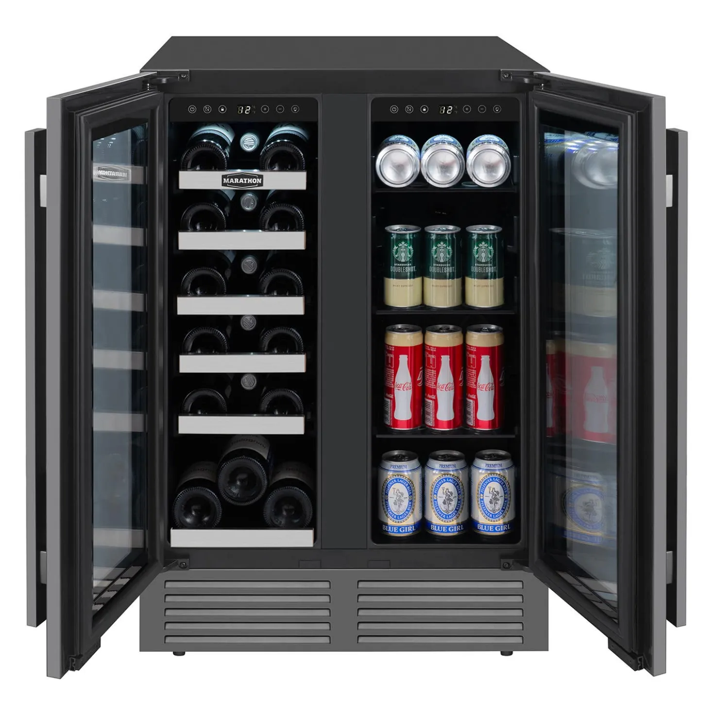 MARATHON Cellier et centre de breuvage 24'' Noir 24" - MBWC56-FDBLS