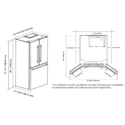 MARATHON Réfrigerateur 20,8 pi3 36 po Inox Portes françaises - MFF208SSFD