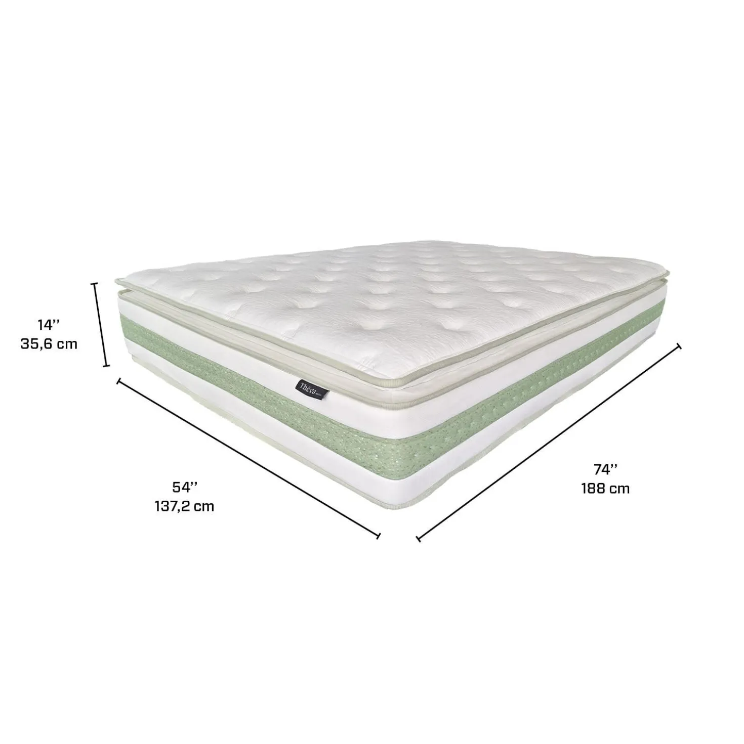 Matelas double roulé hybride semi-ferme - 54"