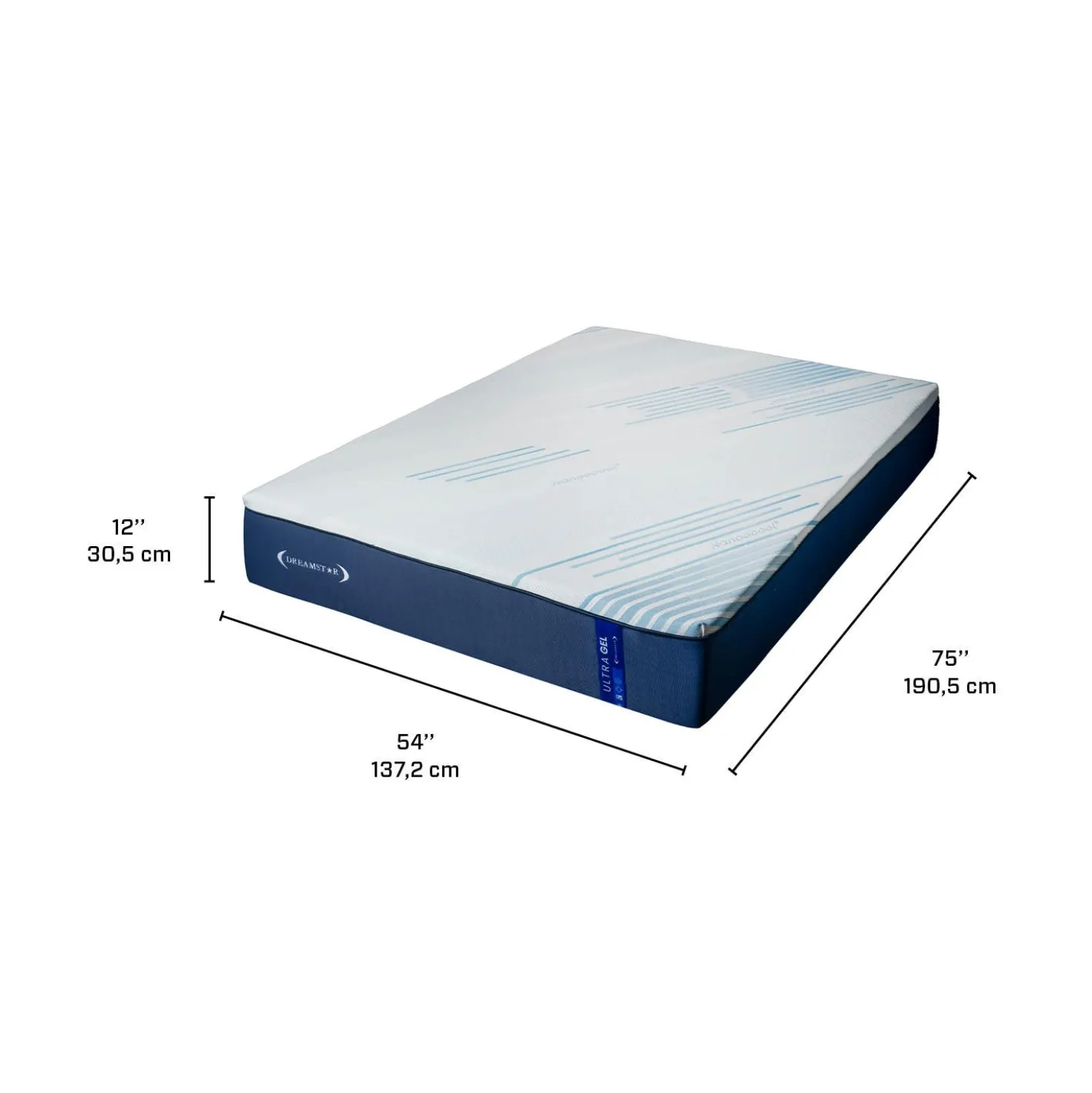 Matelas double roulé semi-ferme en mousse mémoire - 54"