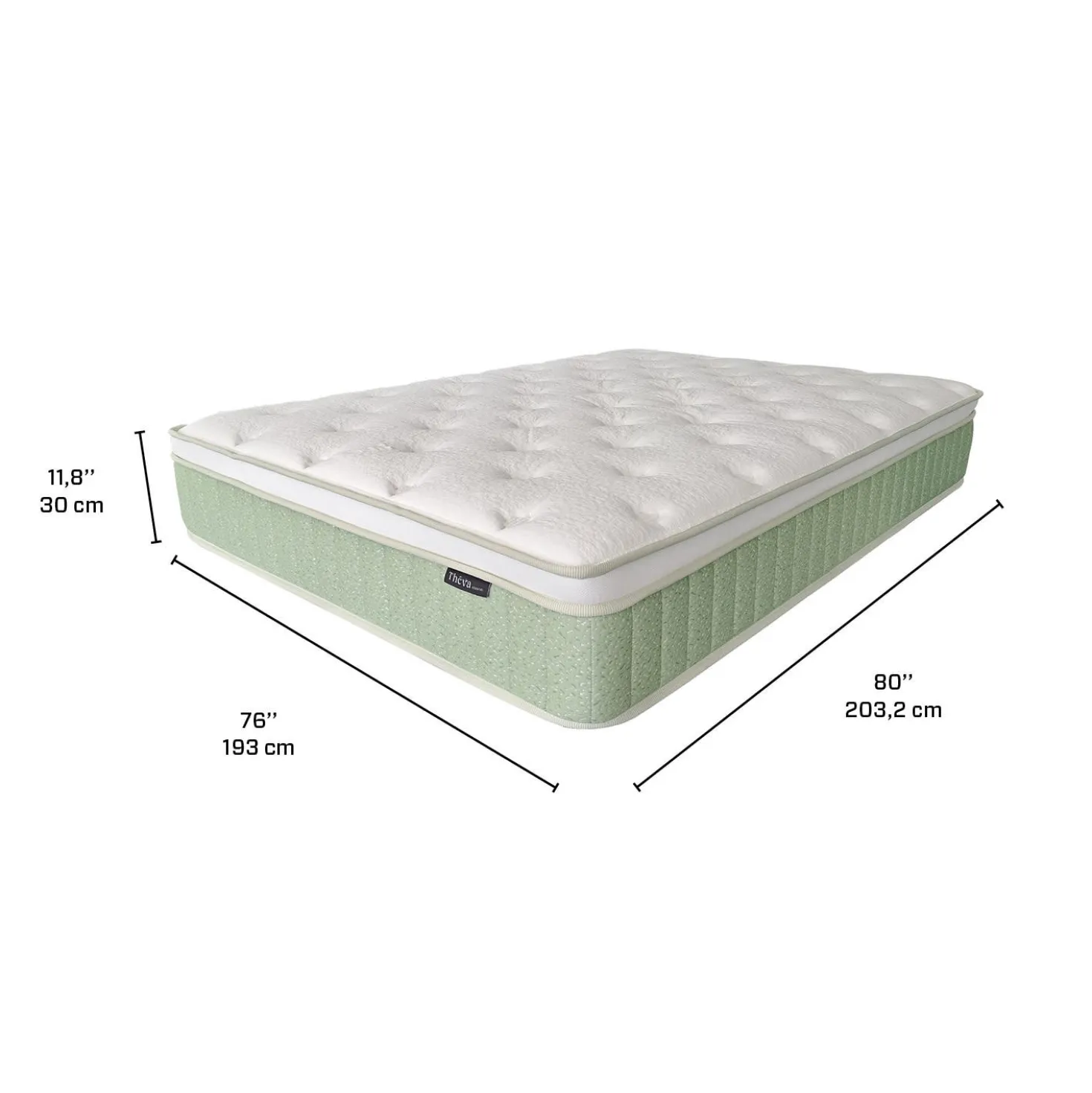 Matelas king roulé hybride semi-ferme - 80"