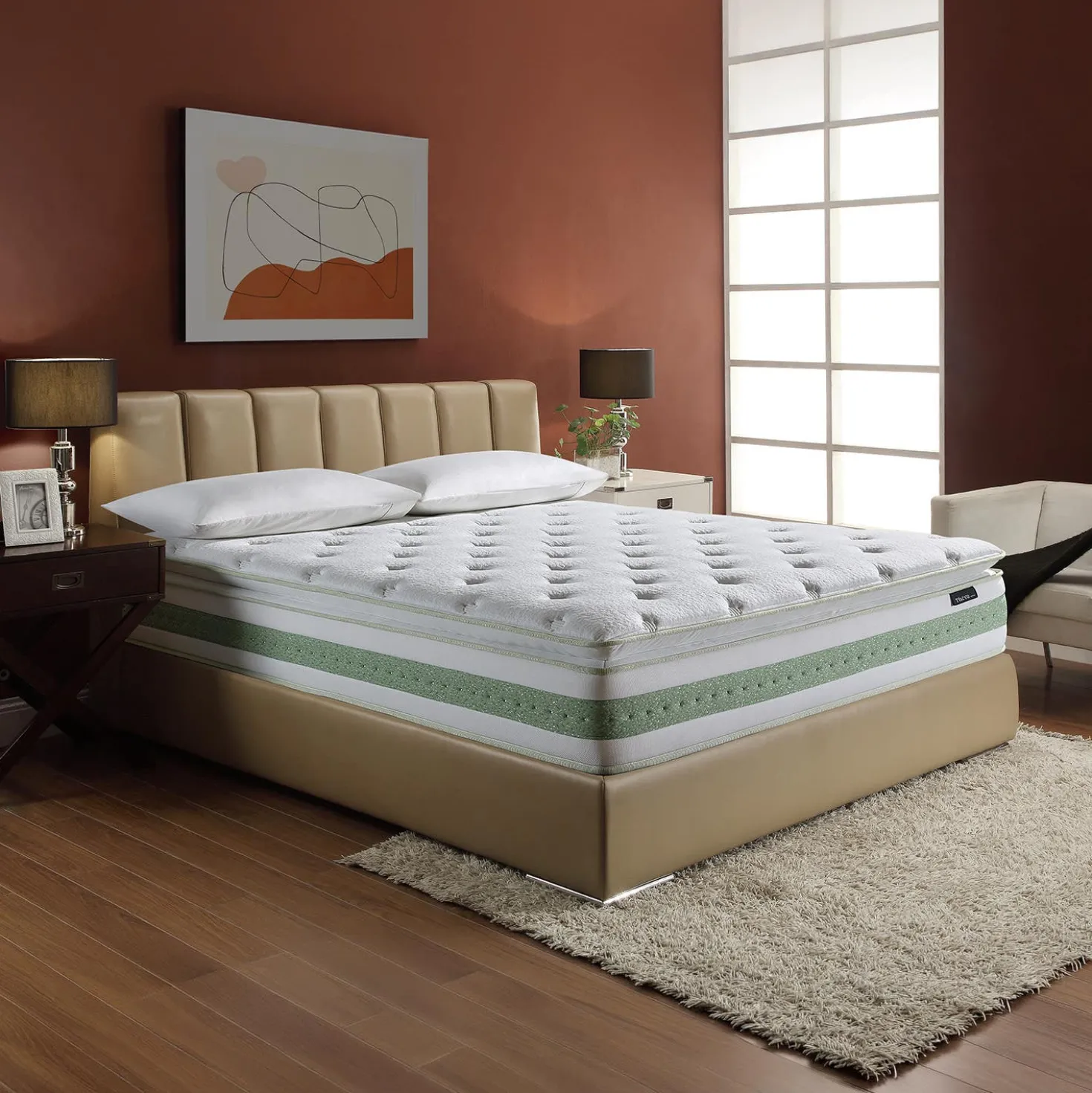 Matelas queen roulé hybride semi-ferme - 60"