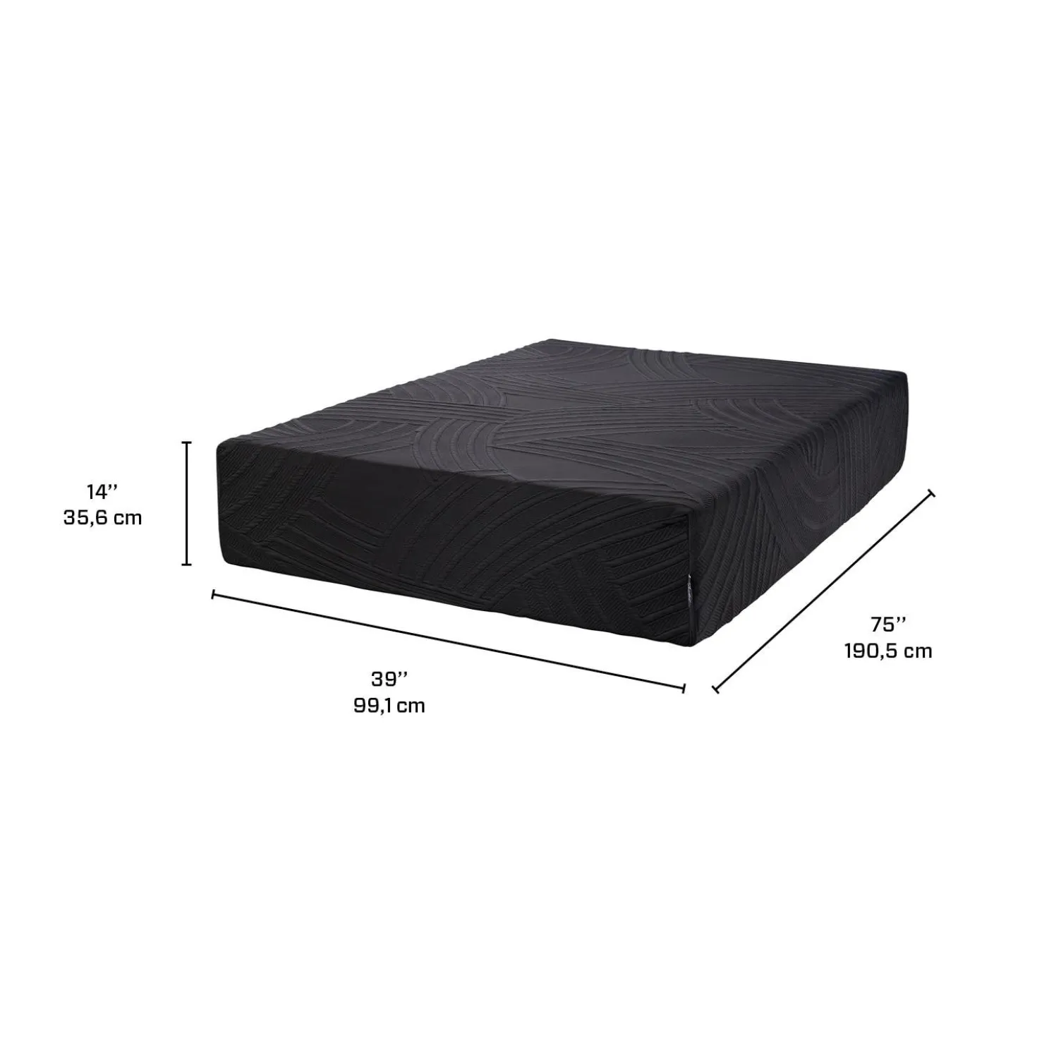 Matelas simple roulé en mousse mémoire semi-ferme - 39"