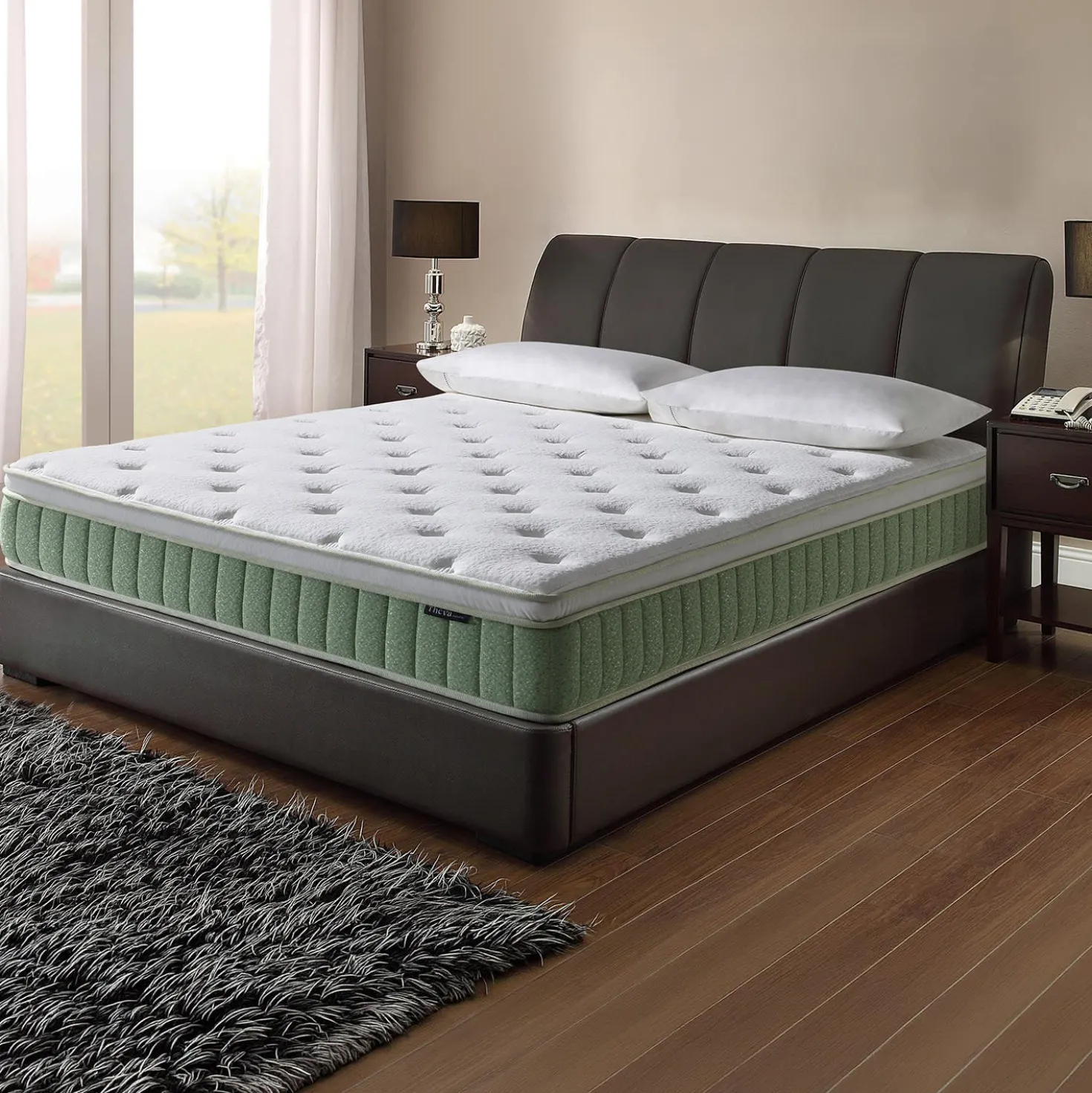 Matelas simple roulé hybride semi-ferme - 39"