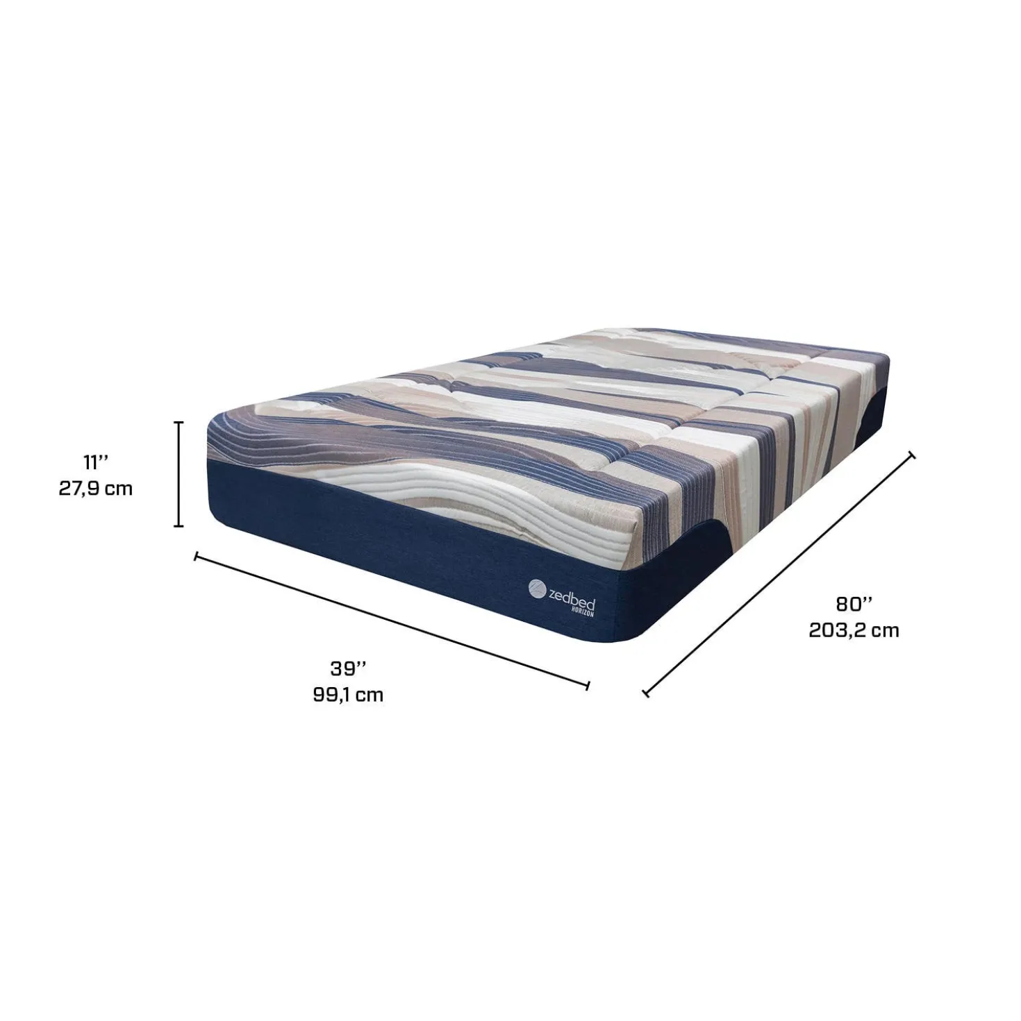 Matelas simple XLferme à ressorts ensachés - 39" x 80"