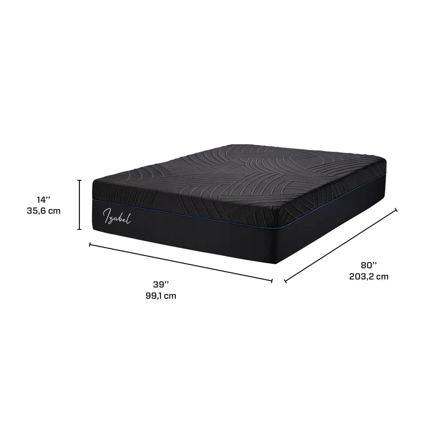 Matelas simple XL roulé en mousse mémoire semi-ferme - 39" x 80"