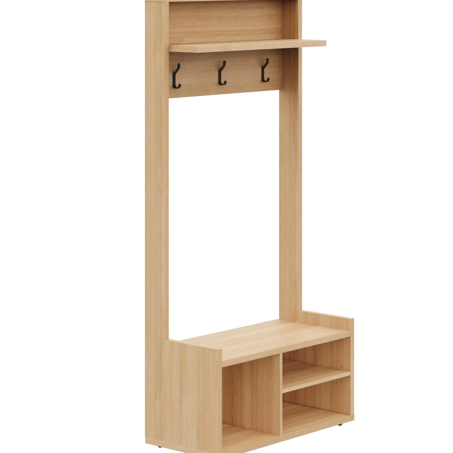 Meuble d'entrée avec rangement érable doré