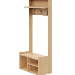 Meuble d'entrée avec rangement érable doré