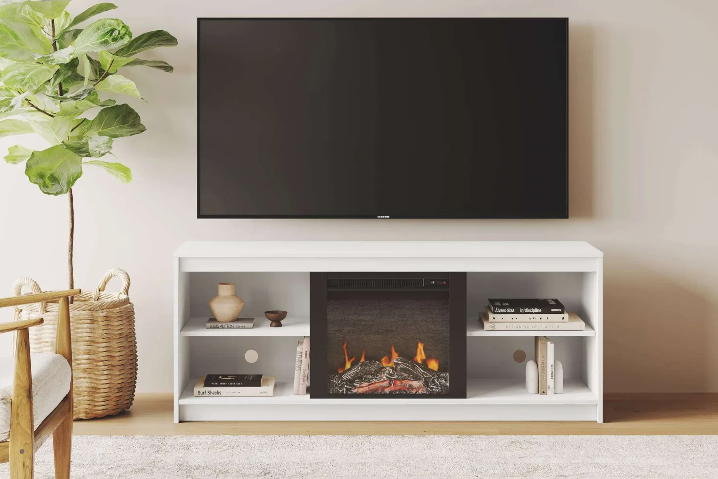 Meuble télé avec foyer électrique 60" - South Shore