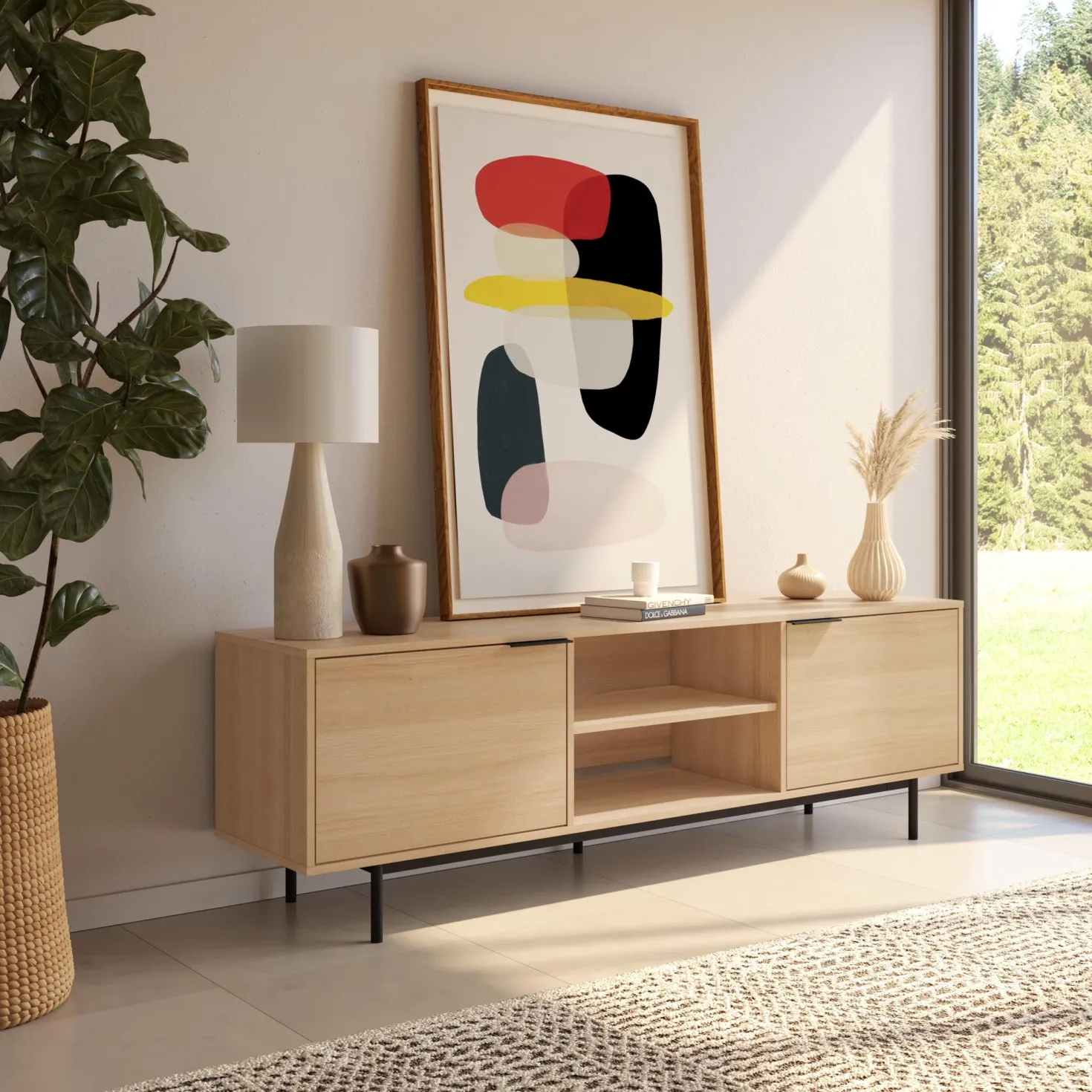 Meuble télé avec rangement 70" - Nexera