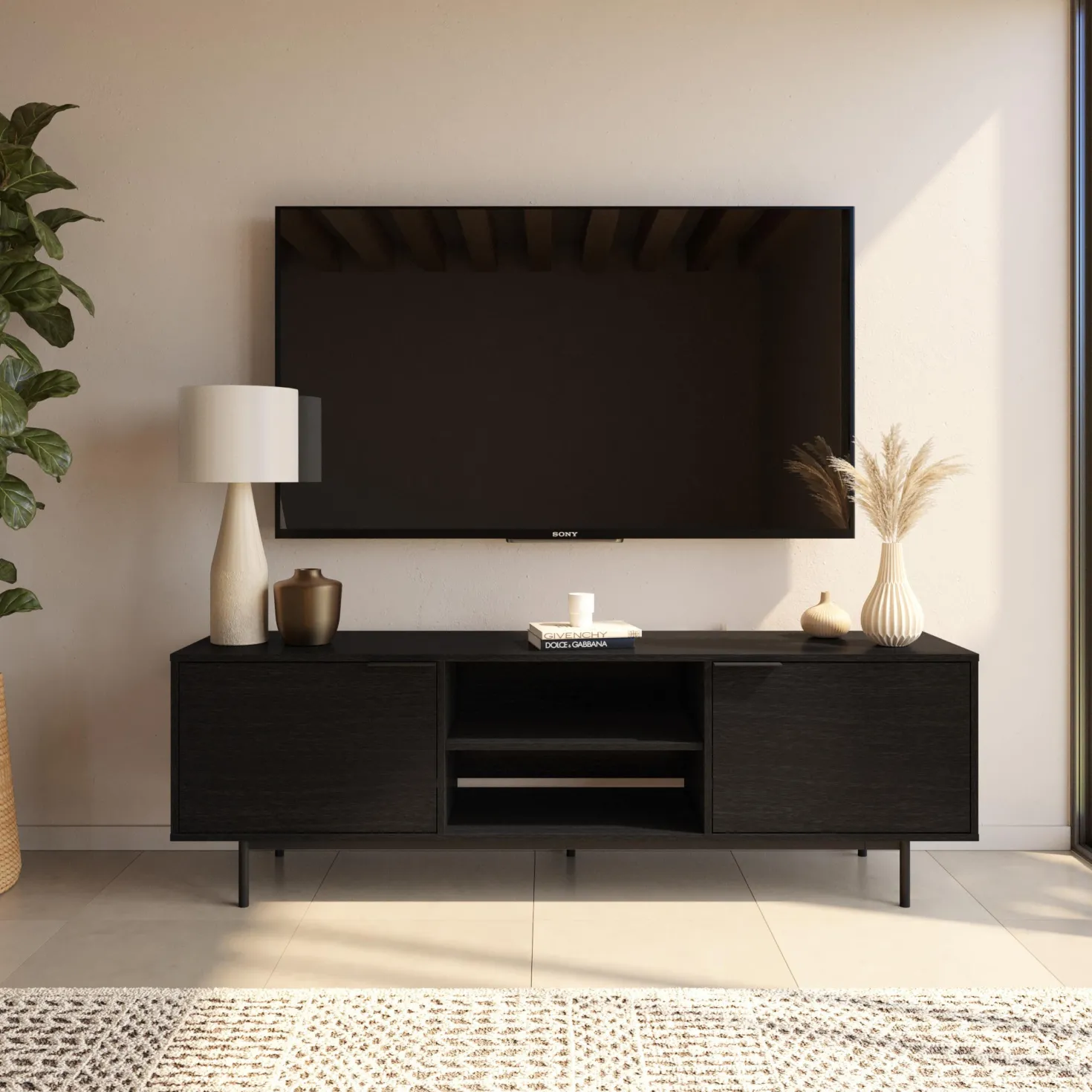 Meuble télé avec rangement 70" - Nexera