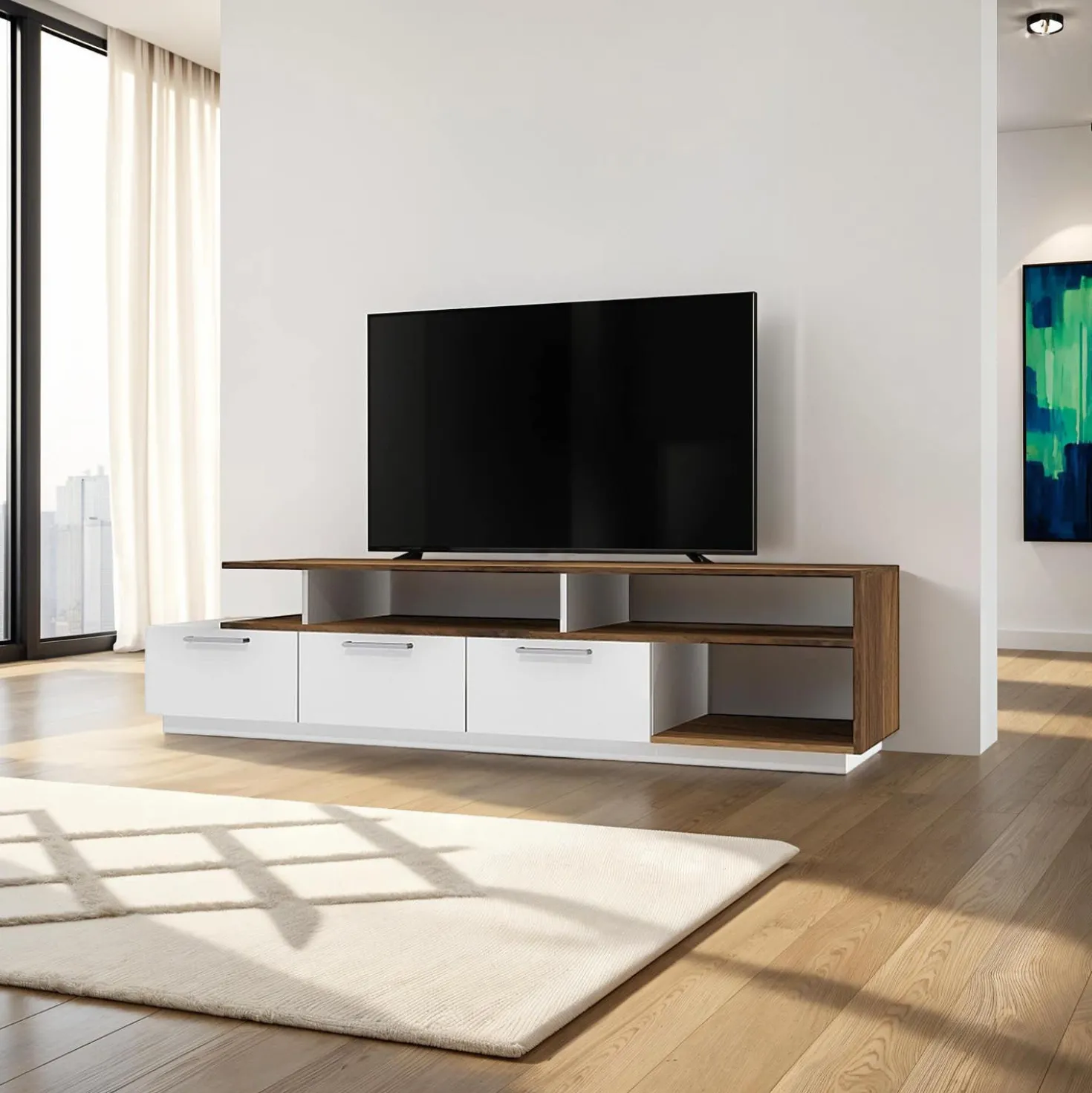 Meuble TV avec tiroirs 72"