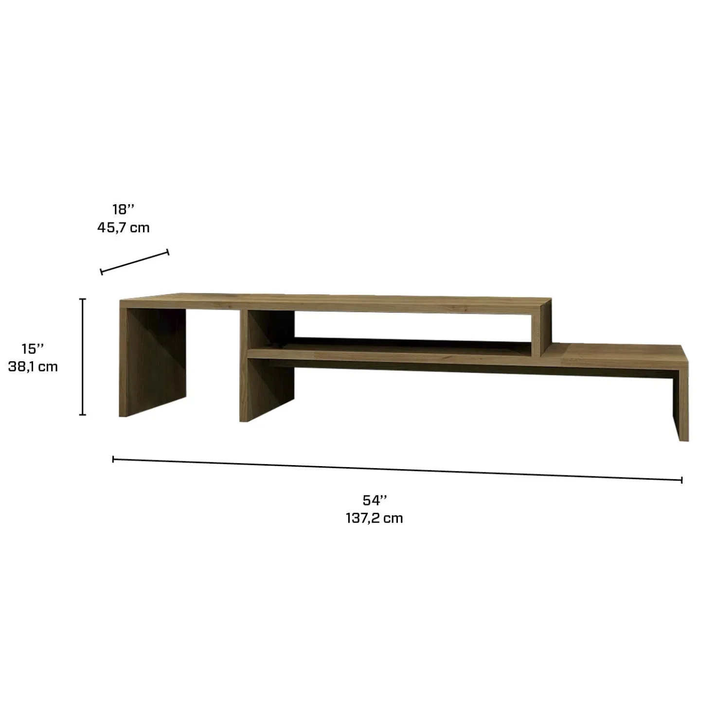 Meuble TV extensible et rétractable 54" à 86"