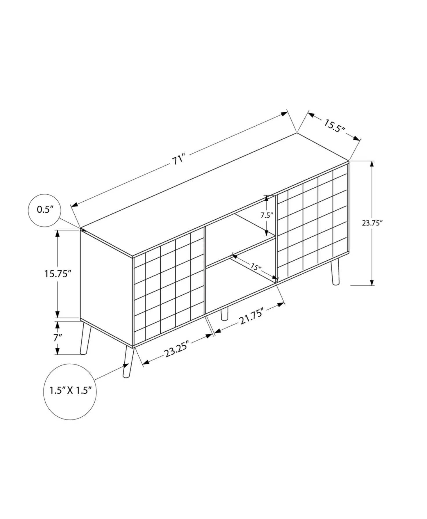 Meuble TV 72" - Monarch