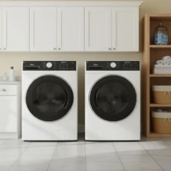Midea Ensemble laveuse sécheuse, Blanc, Chargement frontal