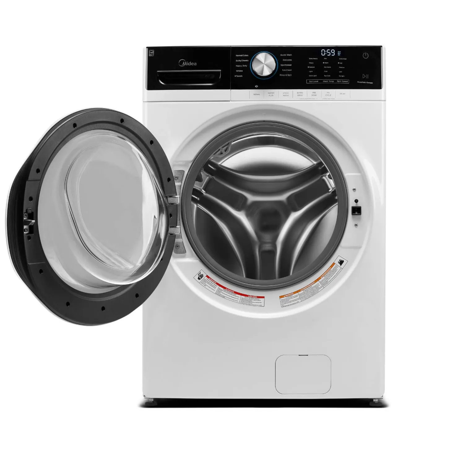 Midea Ensemble laveuse sécheuse, Blanc, Chargement frontal