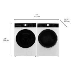 Midea Ensemble laveuse sécheuse, Blanc, Chargement frontal
