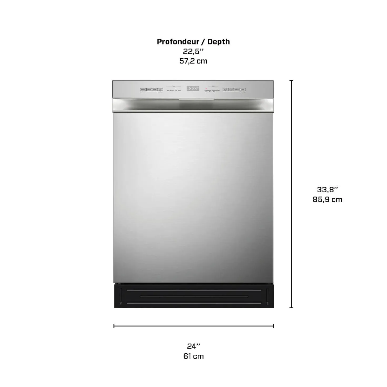 Midea Lave-vaisselle Encastré Acier inoxydable 24" 52dB - MDF24P2BST