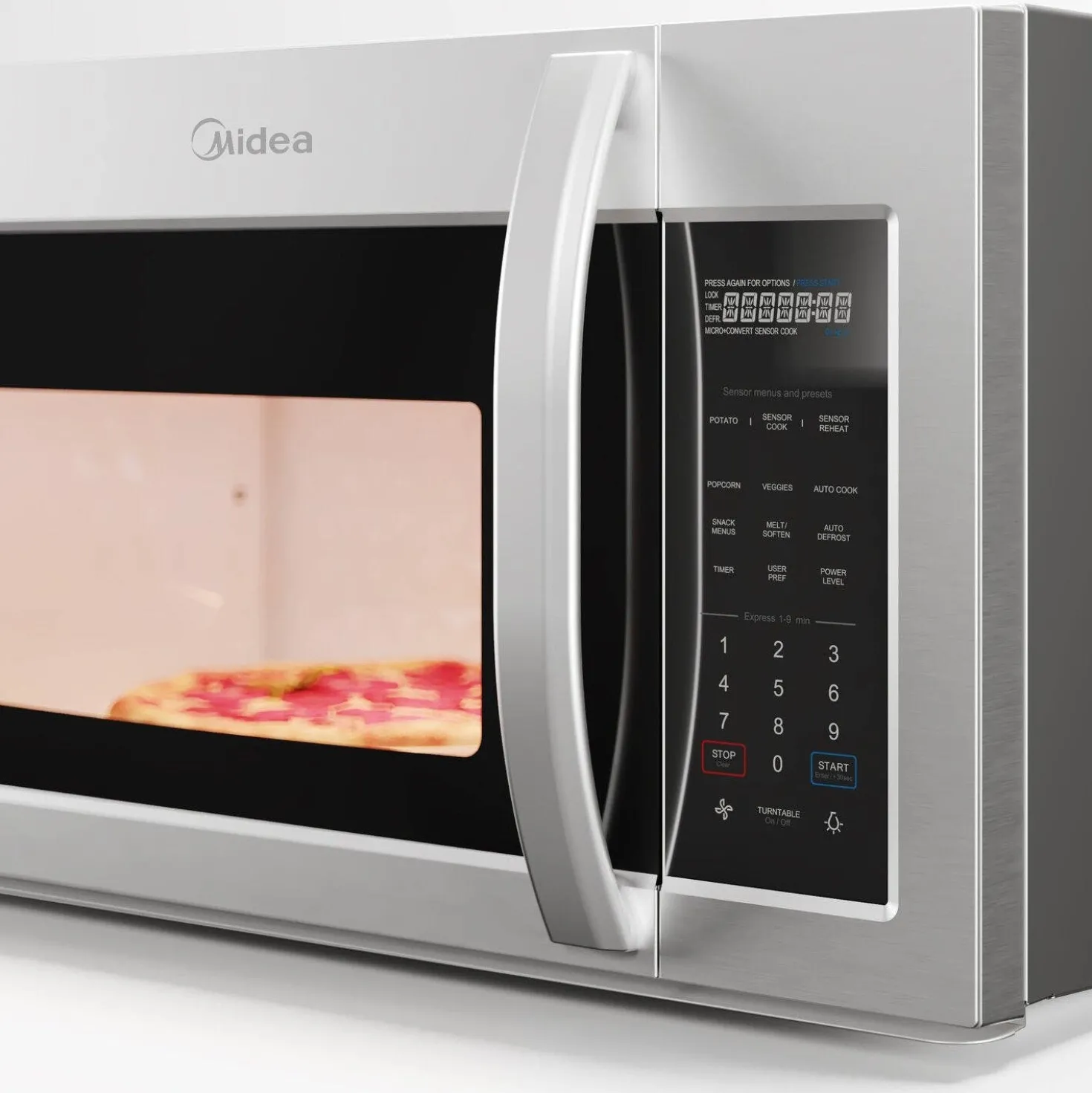 Midea Micro-ondes/Hotte, Inox, 29.25", 1000W, 300
