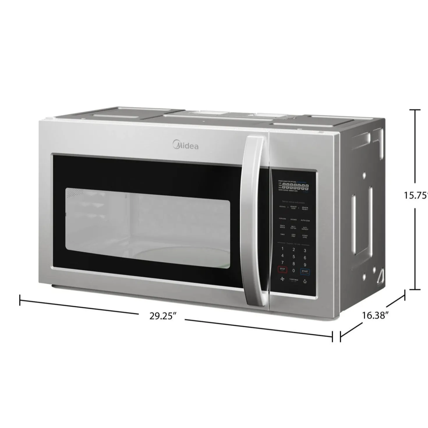 Midea Micro-ondes/Hotte, Inox, 29.25", 1000W, 300