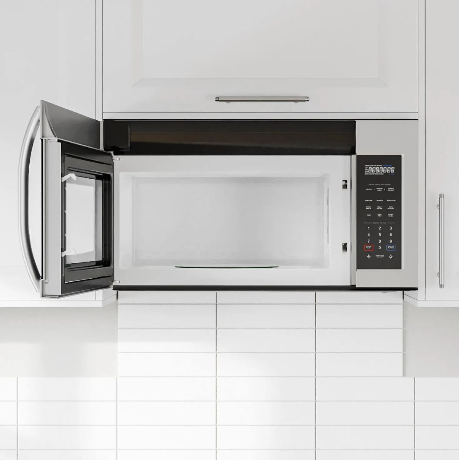 Midea Micro-ondes/Hotte, Inox, 29.25", 1000W, 300