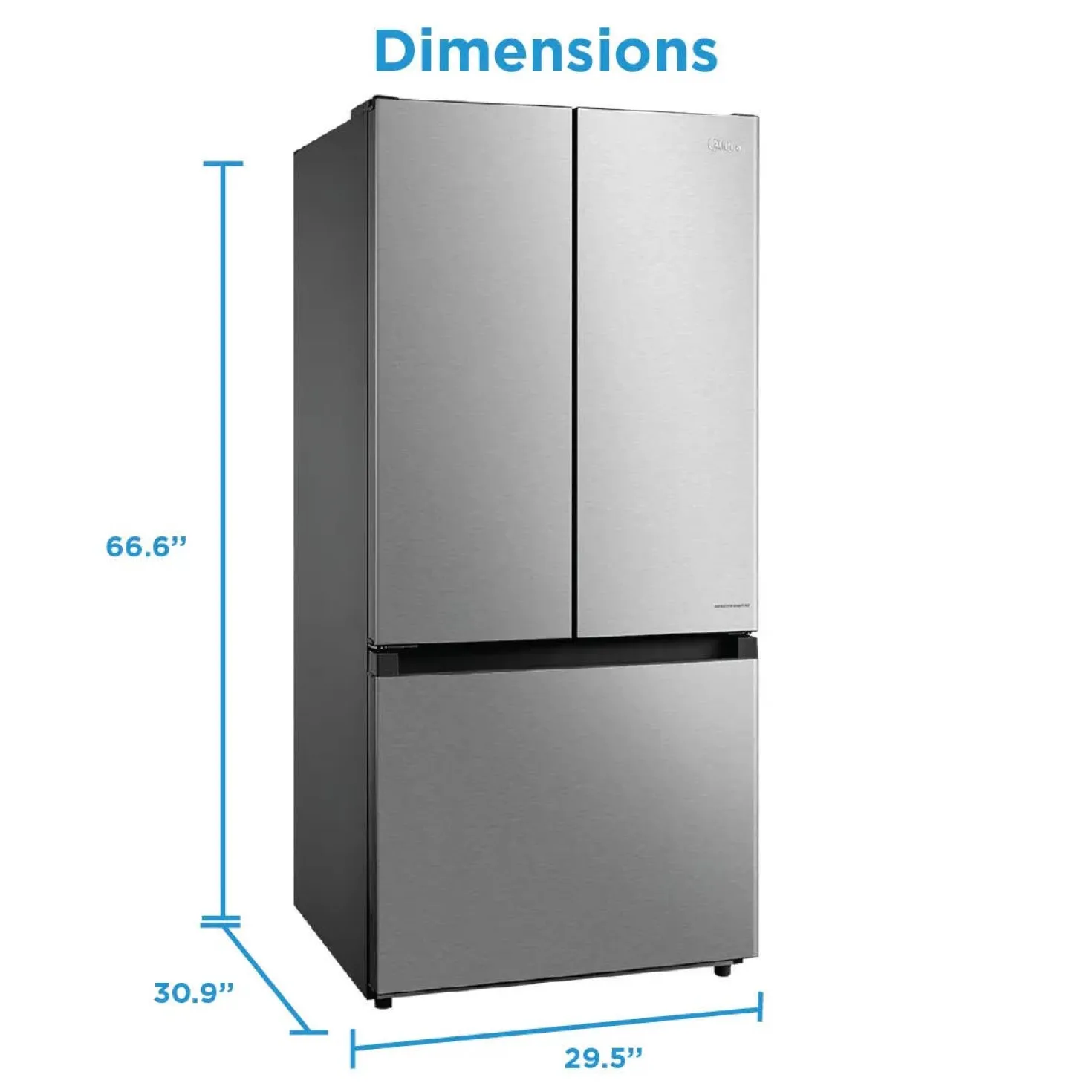 Midea Refrigerateur 18 pi3 30 po Inox Portes françaises - MRF18B4AST