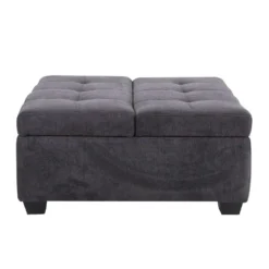 Ottoman avec rangement - gris charbon