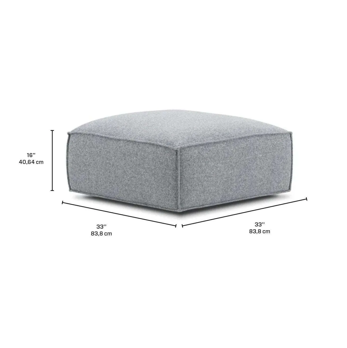 Ottoman en tissu - 33 x 33 x 16