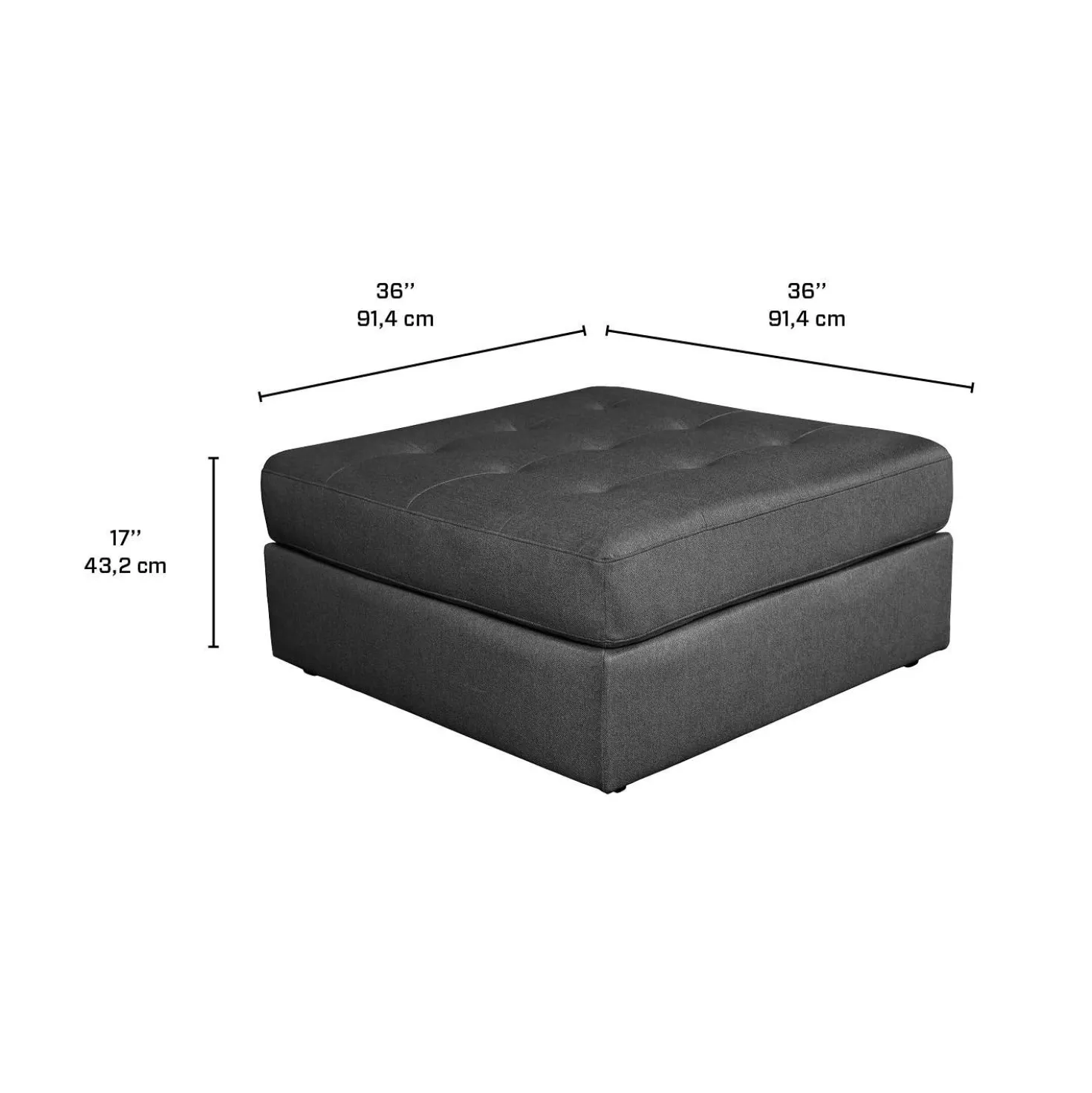 Ottoman 36 x 36 x 17 - gris