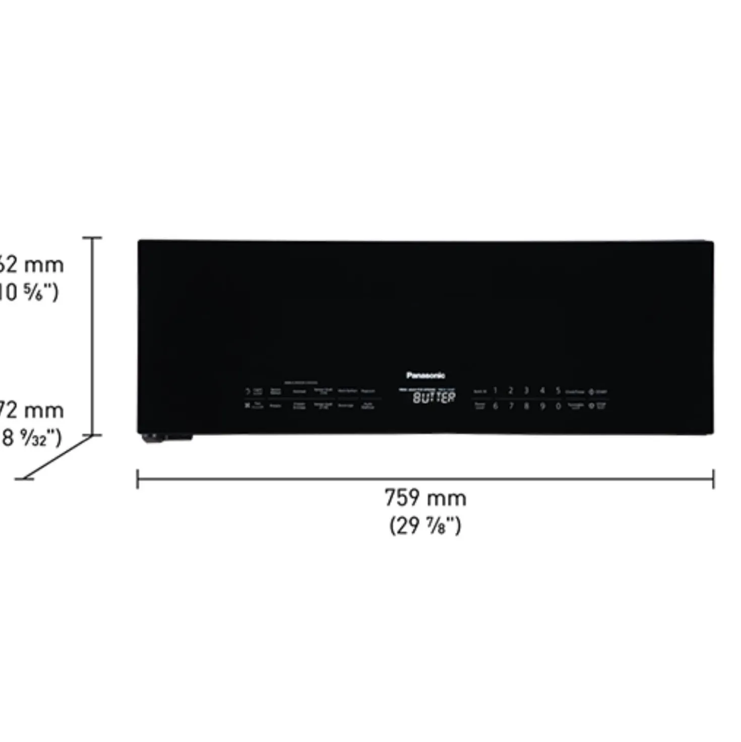 PANASONIC Micro-ondes/Hotte, Noir, 30", 400
